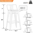 thumbnail image 3 of Andeworld Metal Bar Stools Set of 4 Industrial 30" Seat Height Counter Stools with Back Bar Chairs (Wooden Top Low Back, White), 3 of 8