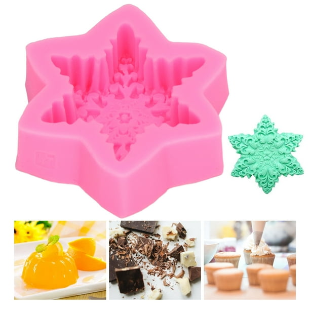 Molde De Silicona Para Fondant, Diseño Antiadherente De Copo De Nieve 3D Altamente Duradero, Moldes De Fondant De Fácil Operación Para El Hogar Para Acampar Para Fiesta