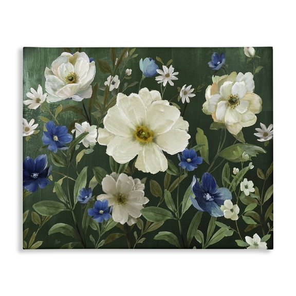 Stupell Industries Traditional Blooming White Flowers in Nature Canvas Art, 20 x 16, by Nan