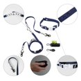 thumbnail image 2 of THE LICKER STORE Luna Small 8FT Adjustable 6-in-1 Waterproof Hands-Free Leash and Collar with LED Flashlight, Bag Dispenser, and Poop Bag Holder, Navy/White, WLK1004J-5SET, 2 of 7