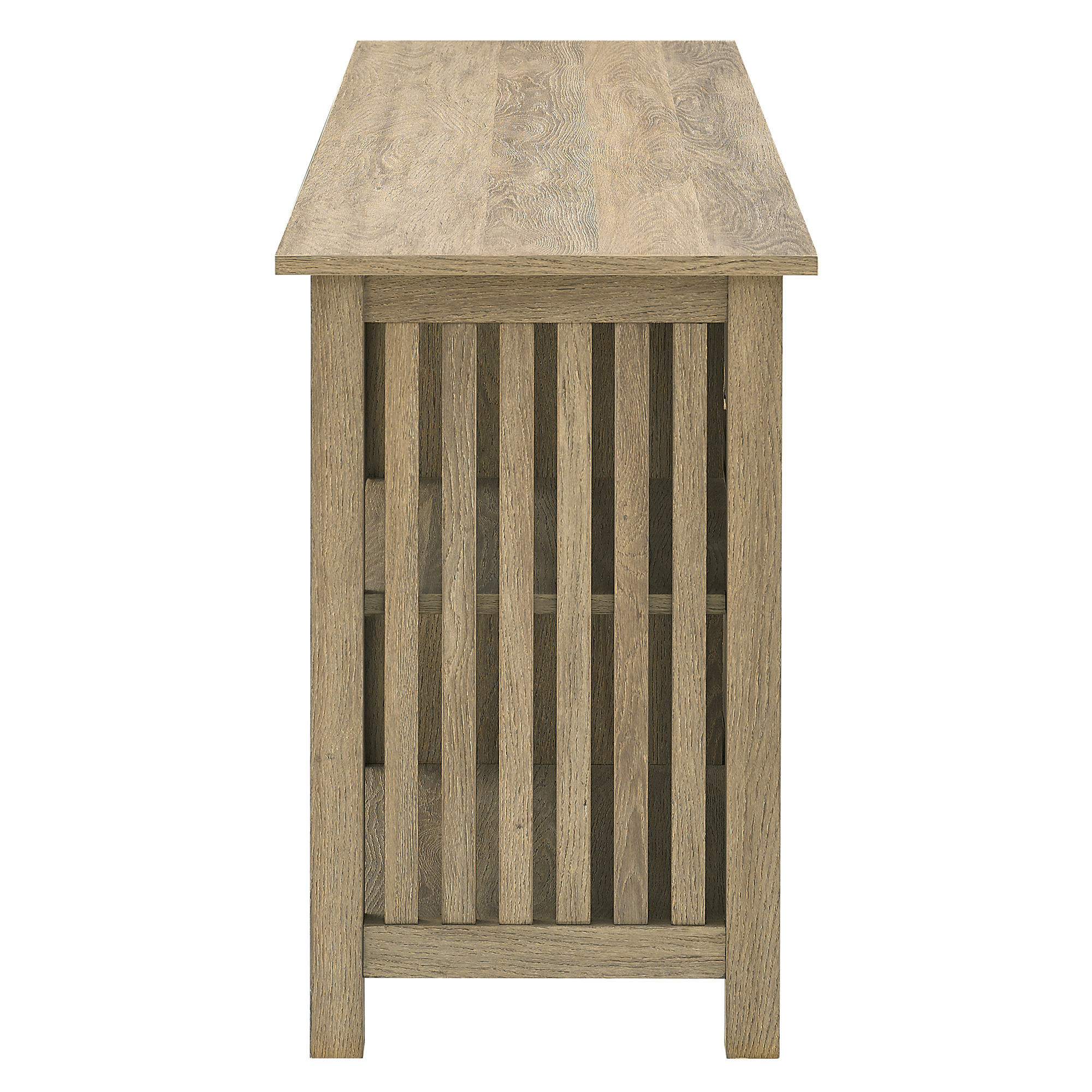 Walker Edison Mission Slatted Side TV Stand for TVs up to 65”, Driftwood