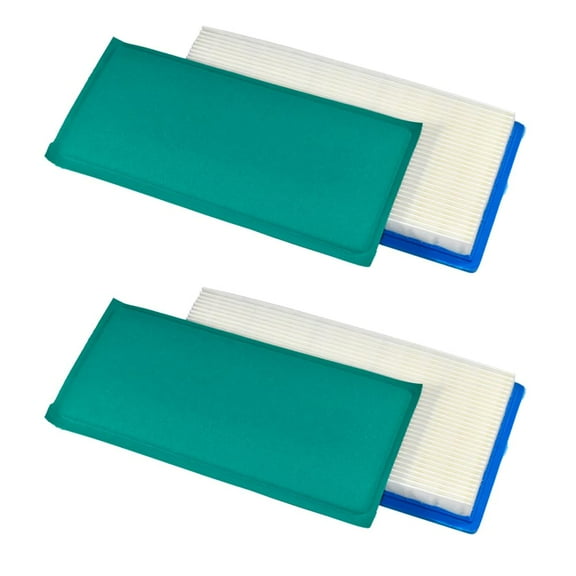 HQRP 2-Pack Flat Cartridge Filter with Pre-filter for Briggs & Stratton 185400, 187400, 235400, 245400, 247400 Series Vanguard Engines, 710266 710268