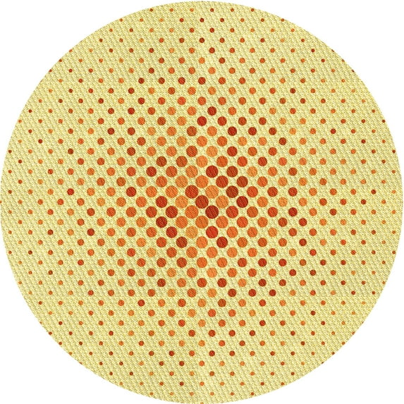 Ahgly Company Indoor Square Patterned Sun Yellow Area Rugs, 3' Square