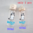 thumbnail image 3 of Taza de agua con pajita de plástico transparente para niños, botella de agua potable portátil para deportes al aire libre, regalos de animación Bluey, 400/600ml, 3 of 5