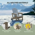 thumbnail image 6 of WestinTrends Tool-Free Assembly Outdoor Patio HDPE Plastic Adirondack Chair with Cup Holder, Weathered Wood, 6 of 17