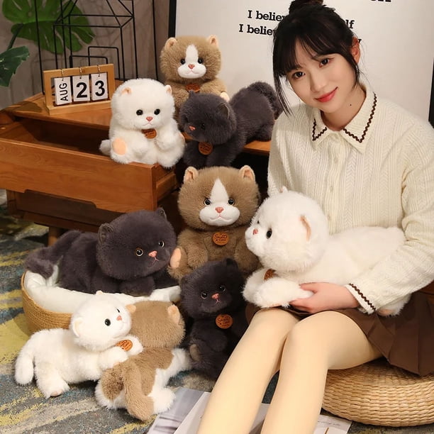 Gato de peluche de simulación para niños, muñeco de gatito realista, juguete de gatito para mascotas, decoración del hogar, regalo de cumpleaños y Navidad para bebés2598