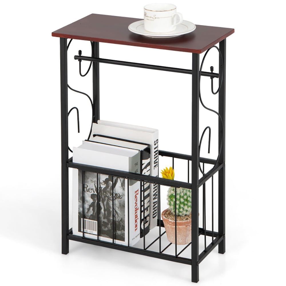 Finihen End Side Table, Side Sofa Narrow Table with Removable Paper Holder, Sofa Side Table, Bed Side Table, for Living Room, Bedroom, Brown Finihen End Side Table, Side Sofa Narrow Table with Removable Paper Holder, Sofa Side Table, Bed Side Table, for Living Room, Bedroom, Brown