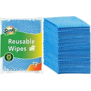 SCRUBIT Reusable Cleaning Cloths Multipurpose Cleaning Wipes & Kitchen Towels, Blue 72-Pack