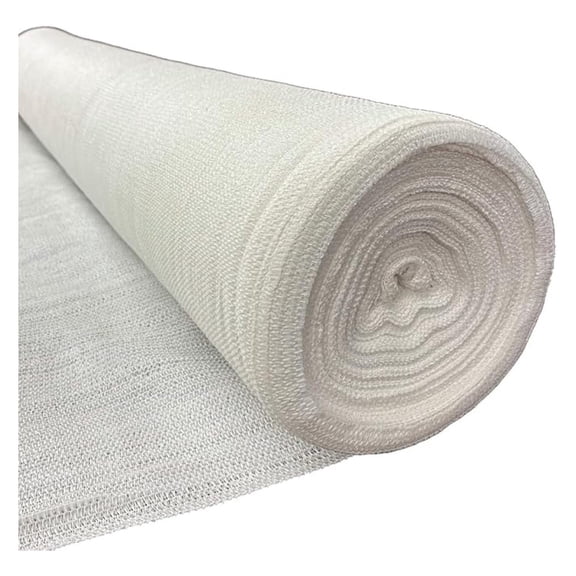 White Shade Cloth 50% - Fence Privacy Screen, Garden Shade, Wind Screen - Mesh Fabric Roll 12' x 10' - UV Protection for Plants & Outdoor Areas