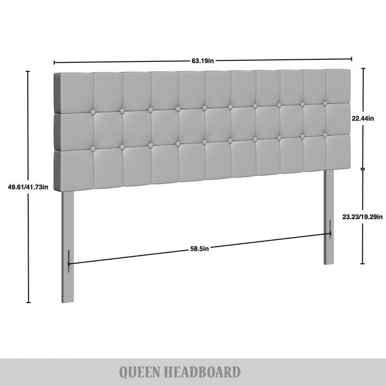 Castle Place Queen Headboard, Button Tufted Linen photo 4