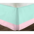 thumbnail image 3 of D.N.G. BEDDINGS 1 Piece Split Corner Two Tone Tailored Bed Skirt, Queen Size 6 Inch Deep Pocket, 800 Thread Count, 100% Egyptian Cotton, Solid Aqua Blue/Light Pink Color., 3 of 3