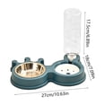 thumbnail image 3 of Cififendec 2-in-1 Pet Feeder and Waterer, 10.63"×7.09", No-Spill Cat and Dog Bowl Set, Detachable Food and Water Station for Small Pets with Auto Water Refill(Blue), 3 of 5