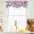 thumbnail image 4 of Tie Up Valances for Windows, Colorful Flowers Adjustable Valance Curtains Window Treatment for Living Room, Spring Botanical Watercolor Floral Rod Pocket Kitchen Curtains & Drapes 54x18 Inch, 4 of 9