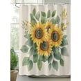 thumbnail image 2 of Boanket Polyester Fabric Summer Sunflowers Shower Curtain, Watercolor Floral Botanical Retro Waterproof Bathtub Curtain Bathroom Decor Set with Hooks 36 x 78 Inches,, 2 of 6