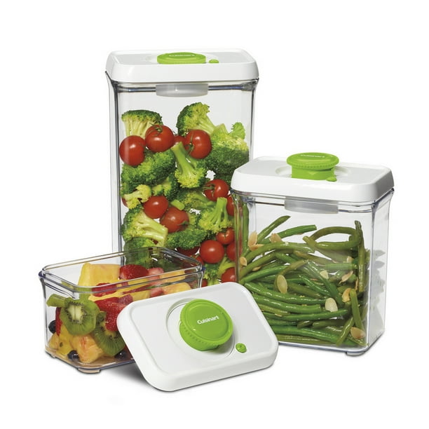 Fresh Edge™ 6Piece Vacuum Sealed Food Storage Containers, Green