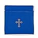 thumbnail image 3 of Squeeze Top Rosary Pouch Blue Vinyl with Gold Cross Imprint, 3 of 4