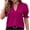 Hot Pink, variant on Women's Blouse V Neck Short Sleeve Ruffle Puff Sleeve Smocked Pleated Flowy Lightweight Soft Casual Elegant Summer Tops, Black S