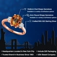 thumbnail image 2 of Gem Stone King 18K Rose Gold Plated Silver Ring Mystic Topaz Moissanite (3.66 Cttw), 2 of 7