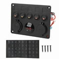 thumbnail image 2 of Panneau de Commutateur de Bateau, Panneau de Commutateur Étanche 5 Gang Switch Switch 12-24V LED avec Voltmètre Numérique Rétroéclairé pour Bateau Marin RV Remorque Camion, 2 of 7