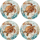thumbnail image 1 of Posavasos de piedra con soporte para bebidas, Base de corcho, tema de playa oceánica tropical, para inauguración de la casa, 1 of 5