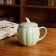 thumbnail image 5 of AYktou Fall Pumpkin Mug, Halloween Ceramic Mug Cup with Lid and Handle, 13.53Oz Thanksgiving Porcelain Coffee Cup Gifts for Adults Men Women Tabletop Cute Decorative Drink Cup, 5 of 7