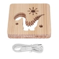 thumbnail image 2 of Wood Carving Lamp, One Button Switch 3D Wooden Lamp Dinosaur Hollow Pattern  For Living Rooms, 2 of 8