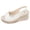White, variant on Womens Wedge Sandals Peep Toe Espadrilles Fashion Splice Leather Slingback Platform Heels Casual Summer Footwear White Size 8.5