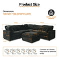 thumbnail image 3 of Magic Home 100.5" Modular Sectional Sofa, Modern Chenille U Shaped Cloud Couches Black Couch for Living Room, Apartment, Office, 6-Seat, Black, 3 of 11
