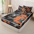 thumbnail image 2 of Homewish Wild Mallard Duck Zipper Full Size Comforter Sets with Fitted Sheet and 2 Pillowcases,Rustic Black Orange Camo Zipper Bedding Set,Black Reversible,4-Piece, 2 of 7