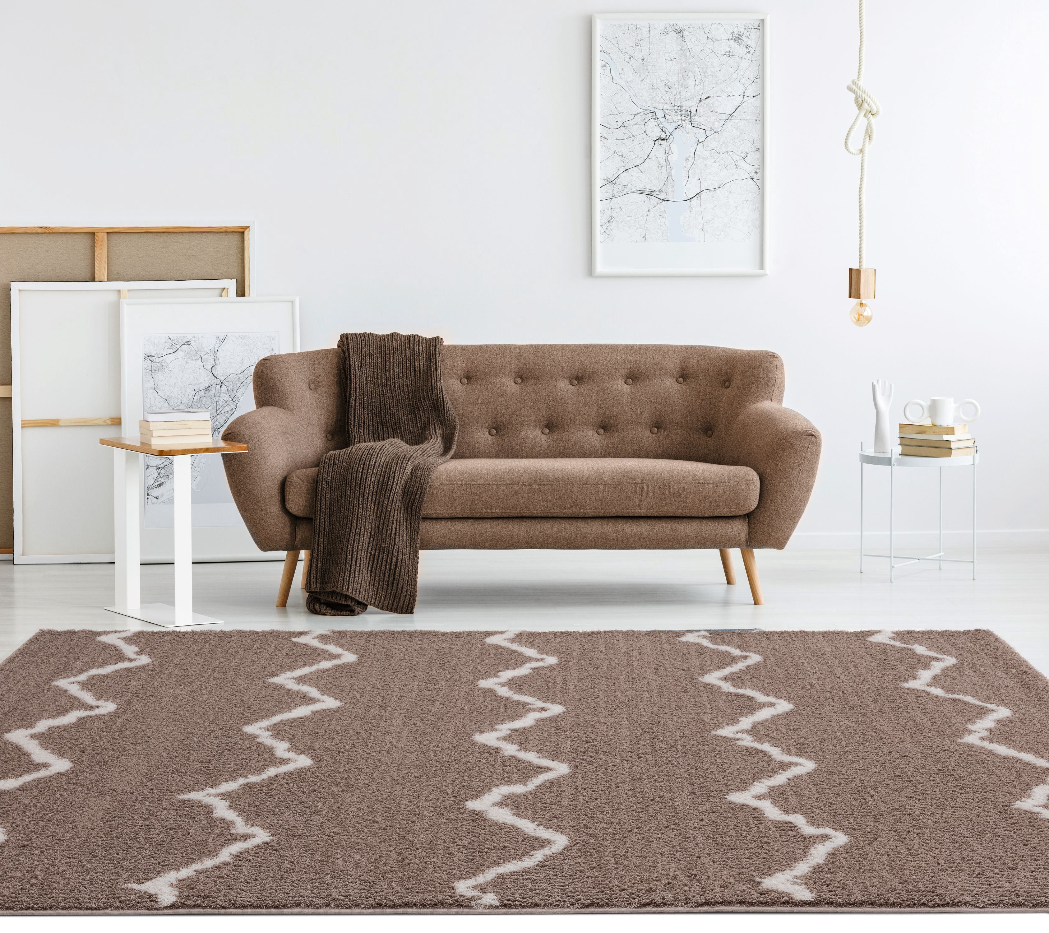 United Weavers Celestial Poyel Contemporary Stripe Accent Rug, Beige, 1'11" x 3'