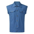 thumbnail image 4 of Veste en Denim pour Hommes Mode de Rue Ajustée avec Boucle et Col pour Printemps Automne Tenue Décontractée, 4 of 4