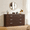 Brown, variant on Winkalon Oak Dresser for Bedroom, 6 Drawer Dresser Chest of Drawers, Wood Dressers for Closet, Wide Modern Dressers for Living Room, Hallway, Entryway, TV Stand, Oak
