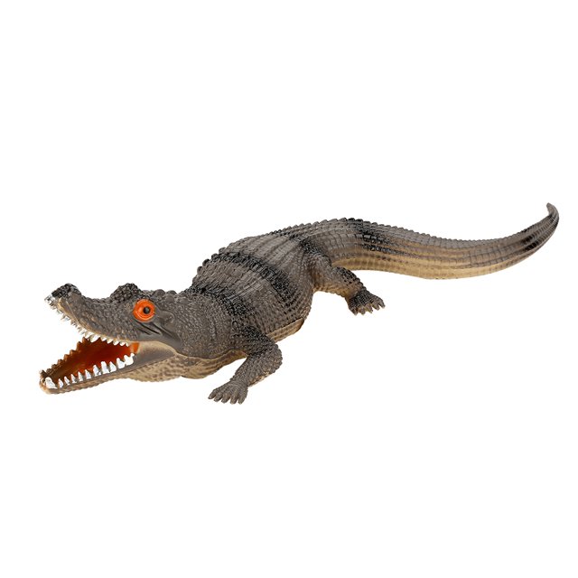 Cocodrilo de plástico blando con sonido, juguete antiestrés, regalo educativo para niños (color oscuro)