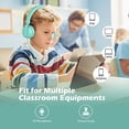thumbnail image 4 of Kids Headphones, AILIHEN I35 On-Ear Headphones for School, 93dB Headphones Boy Girl, 3.5mm Wired Mic for Chromebook, Laptop (Green/Purple), 4 of 5