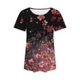 thumbnail image 5 of Spring Tops for Women Viikei Womens Tops Dressy Blouse,Tops for Women 2025,Ladies' Casual Short Sleeved Loose Round Neck Floral Print Top Multicolor XXL, 5 of 7