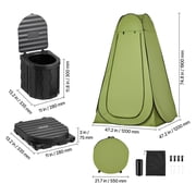 VEVOR Portable Camping Toilet, 330 lbs Load Capacity, Folding Camping Toilet with Pop-Up Privacy Tent