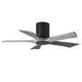 thumbnail image 4 of IR5HLK five-blade flush mount paddle fan in Barn Wood finish with 42” solid matte black wood blades and integrated LED light kit., 4 of 7