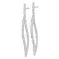 thumbnail image 2 of Cheryl M Sterling Silver Rhodium-plated Brilliant-cut CZ In and Out Geometric Post Dangle Earrings, 2 of 4