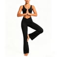 thumbnail image 6 of SAWOBUUN Womens V Cross Flare Leggings Yoga Pants High Waist Crossover Tummy Control Bootcut Workout Pants, 6 of 6