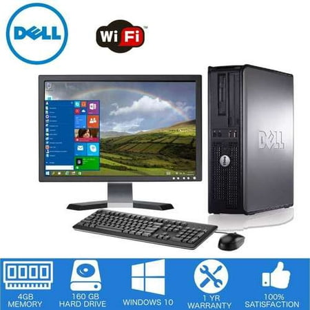 Restored Dell-Optiplex Desktop Computer PC – Intel Core 2 Duo - 4GB Memory - 160GB Hard Drive - Windows 10 - 17-inch LCD (Refurbished)