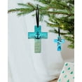 thumbnail image 5 of WIRESTER Set of 2 Aluminum Cross Hanging Ornaments for Christmas Tree Holidays Party Home Office Xmas Tree Decoration Gift - Blue Anchor Wood-Look & Ocean Sea Turtles, 5 of 6