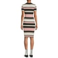 thumbnail image 3 of No Boundaries Juniors' Short Sleeve Metallic Stripe Dress, 3 of 5