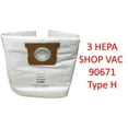 thumbnail image 2 of Casa Vacuums Shop-Vac 5-8 Gallon HEPA FILTRATION Disposable Collection Bag HF9067100 , replaces Genuine Part #'s Type H High Efficiency 9067100 & Type E 9066100, 3-Pack, 2 of 2