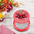 thumbnail image 2 of Balanza de cocina electrónica digital precisa de 5 kg/1 g, bandeja de vidrio para pesar alimentos y hornear (rojo), 2 of 8