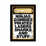 Tin Sign - Danger Stuff Metal Plate New Licensed Gift Toys 30043