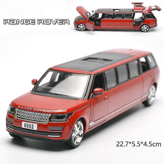 1:32 Land Rover Range Rover Lengthen Alloy Limousine Metal Diecast Car Model Pull Back Flashing Musical Kids Toy Vehicles Gift