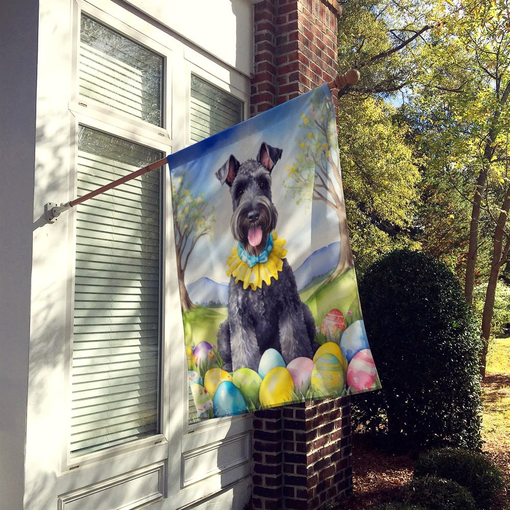 Kerry Blue Terrier Easter Egg Hunt House Flag 28 in x 40 in