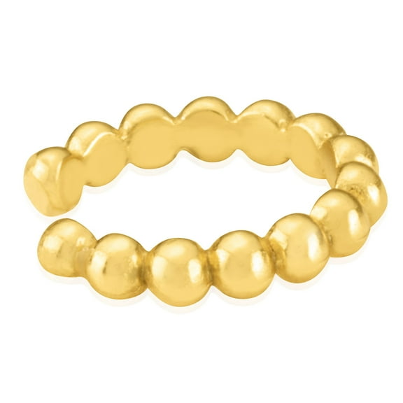 18K Yellow Gold Plated Sterling Silver Women’s Beaded Huggie Cuff Earring