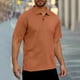 thumbnail image 2 of Camisetas de Manga Larga para Hombre Algodón Turndown Pullover Sólido Camiseta de Fitness, Mangas Cortas Deportes Y Blusa Casual, 2 of 8