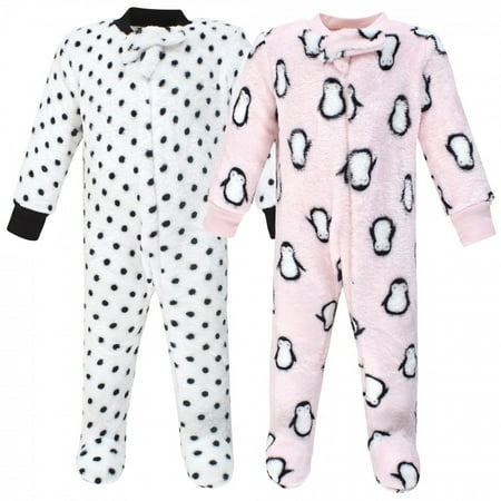 

Hudson Baby Infant Girl Plush Sleep and Play Pink Penguin 6-9 Months